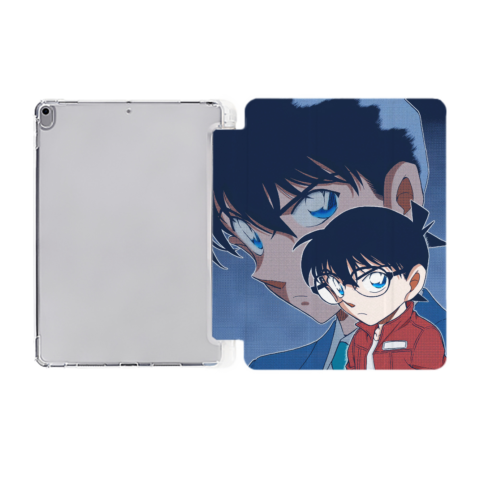 （画像用） 名探偵コナン Detective Conan IPad ケース ペン収納付き 三つ折りスタンド PUレザー×シリコン 対応機種9.5/10.5/10.9インチ